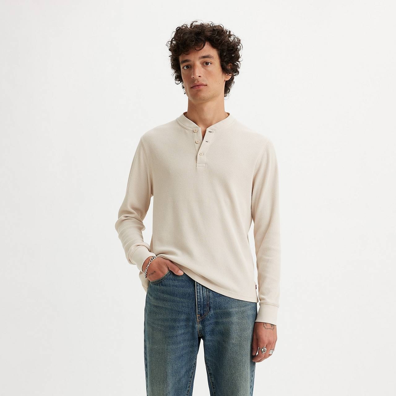 LONG SLEEVE THERMAL HENLEY - 1