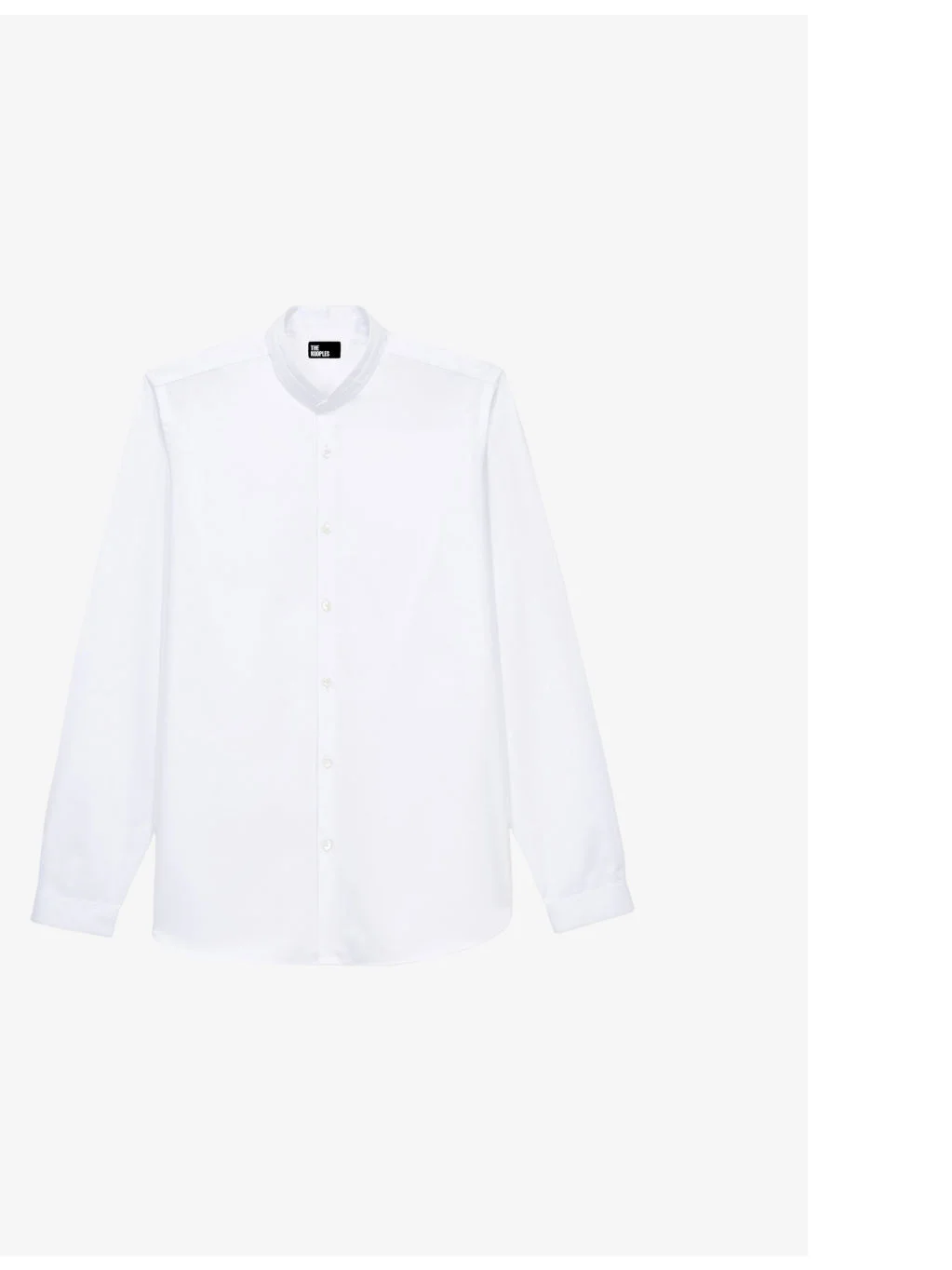 Curved-hem slim-fit cotton shirt - 1