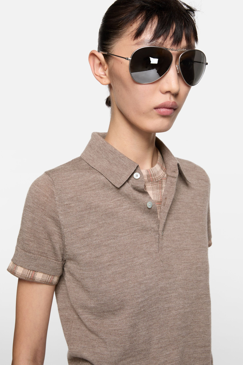 Layered wool knit - Light brown melange 3