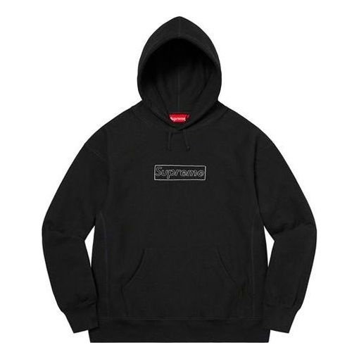 Supreme x KAWS Chalk Logo Hooded Sweatshirt 'Black White' SUP-SS21-401 - 1