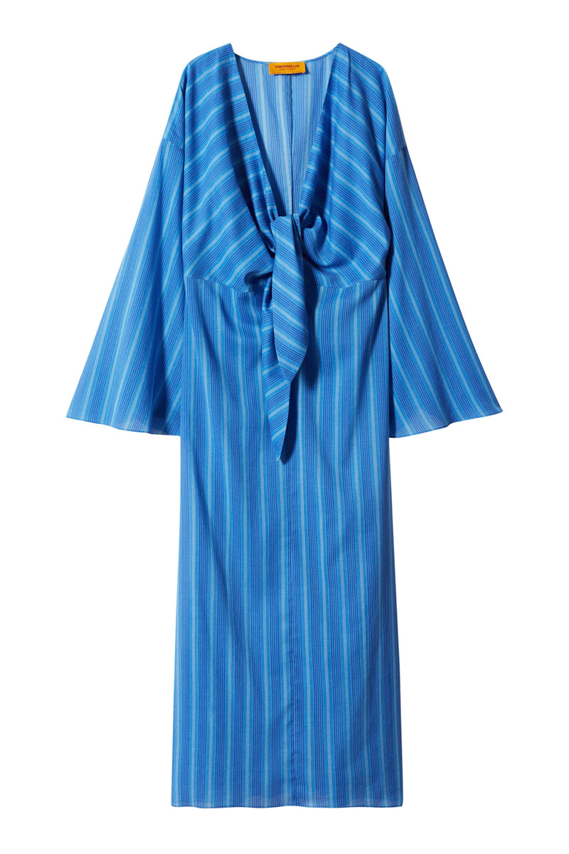 Sm X Mango Agua Dress In Blue Stripe 5