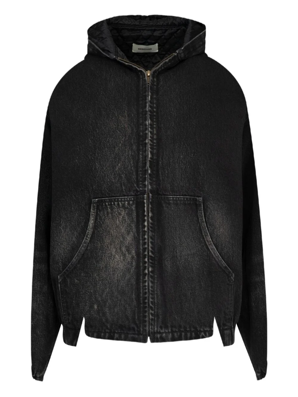 hooded denim jacket - 1