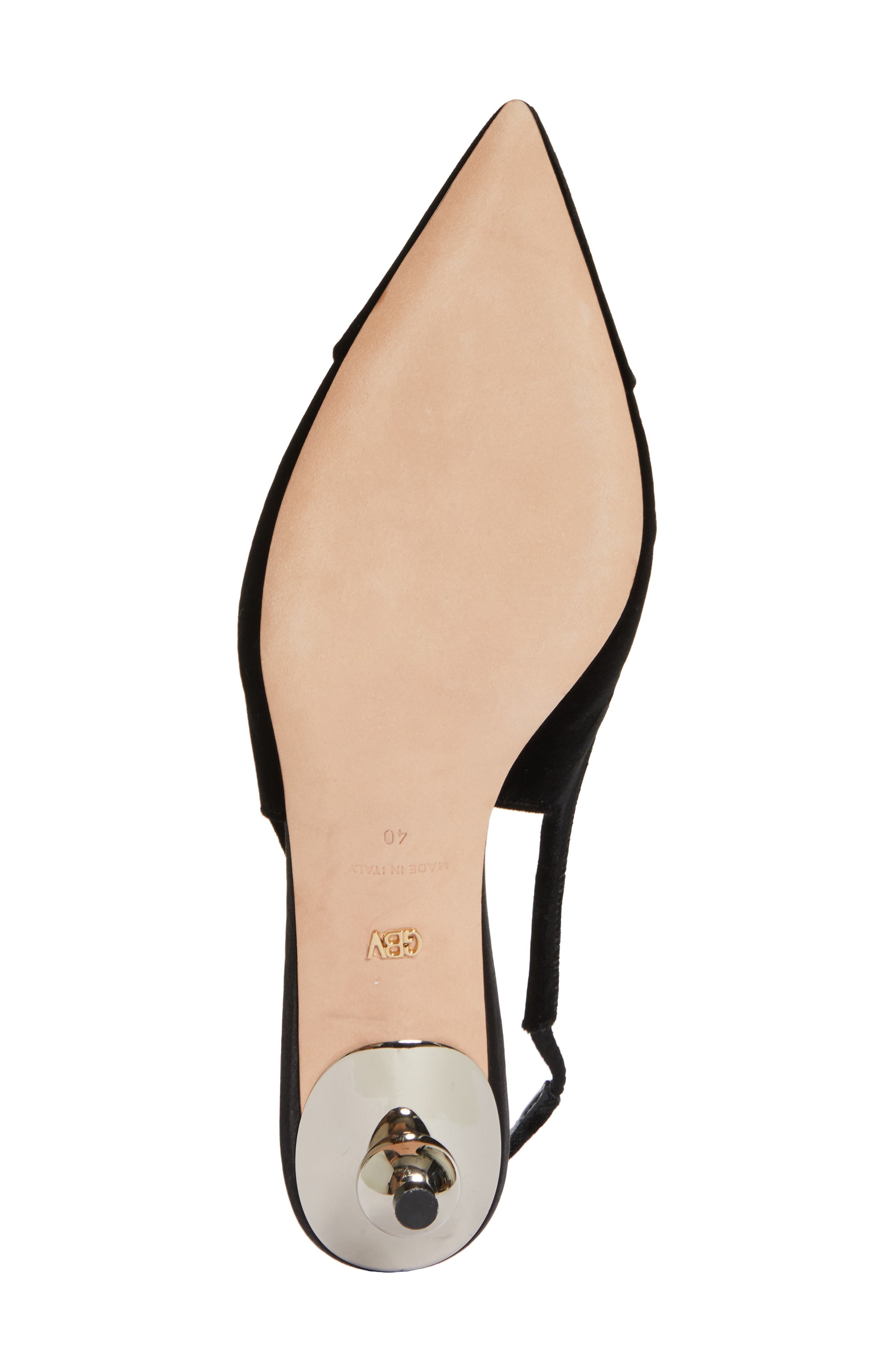 Giambattista Valli Crystal Ball Pointed Toe Velveteen Slingback Pump in Black/Crystal at Nordstrom - 6
