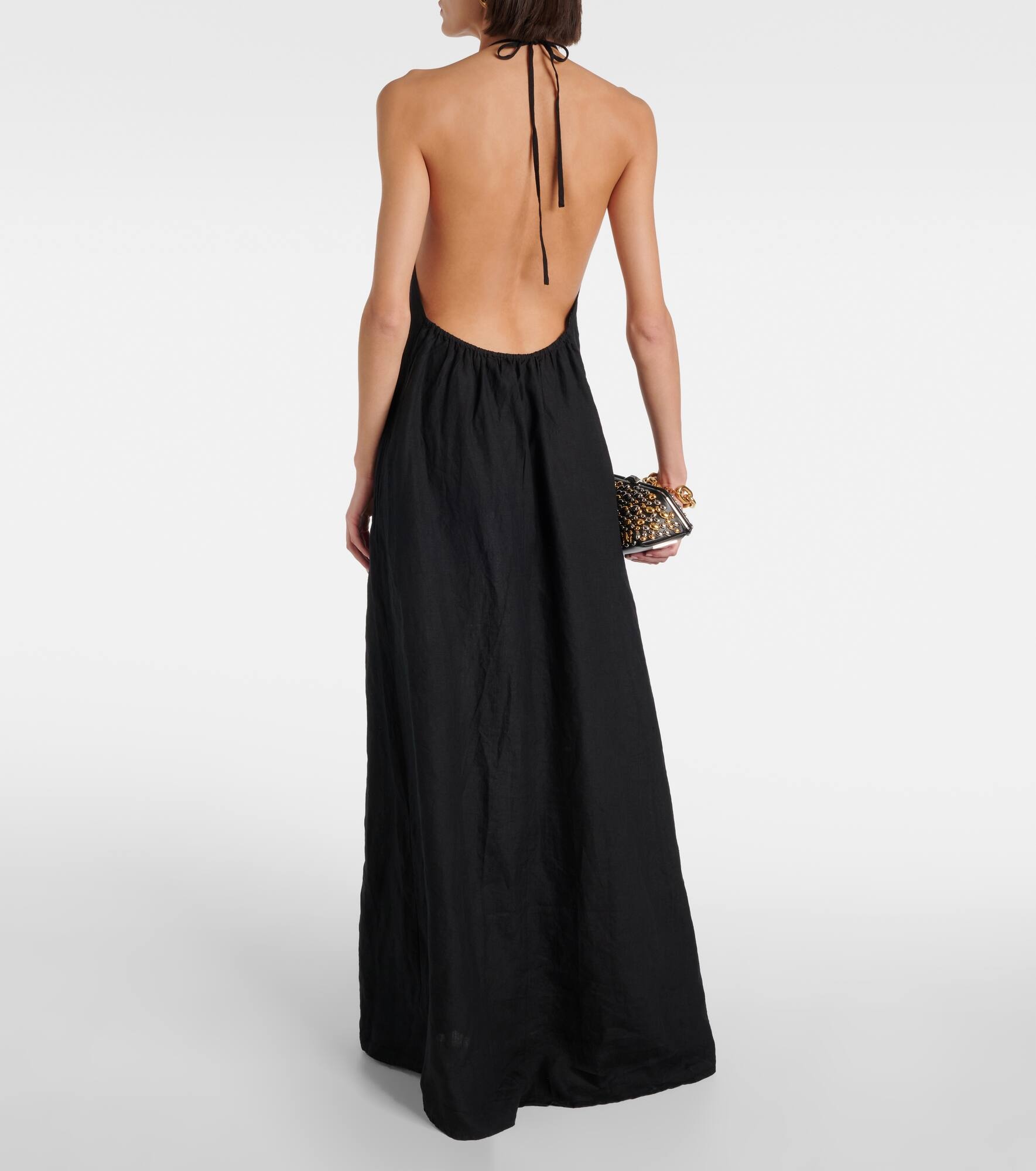Lelia halterneck linen maxi dress - 3
