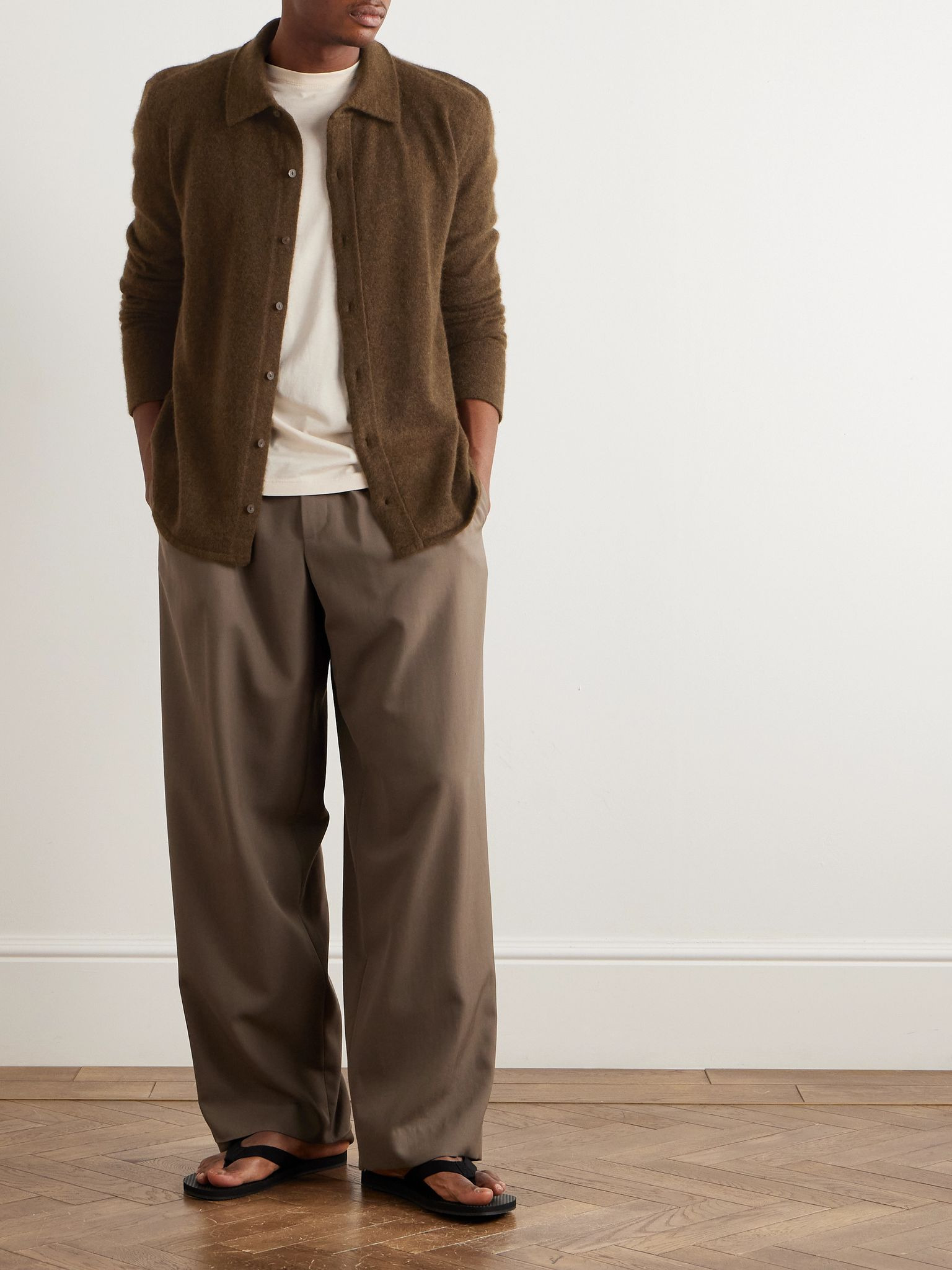 Lautaro Virgin Wool and Cashmere-Blend Cardigan Dark brown - 2