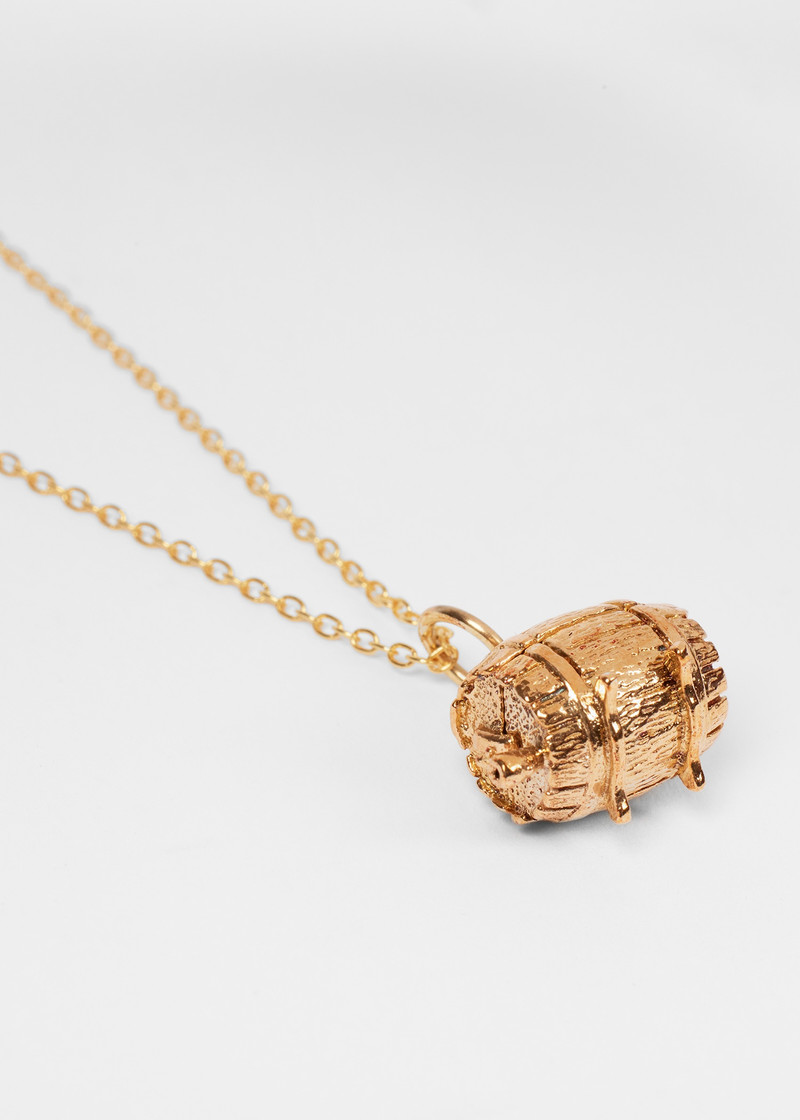 'Articulated Gold Wine Barrel with Man & Bottle' Necklace by Baroque Rocks 4