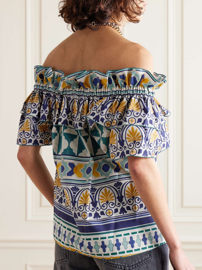 Breakfast ruffled printed cotton-poplin top 3
