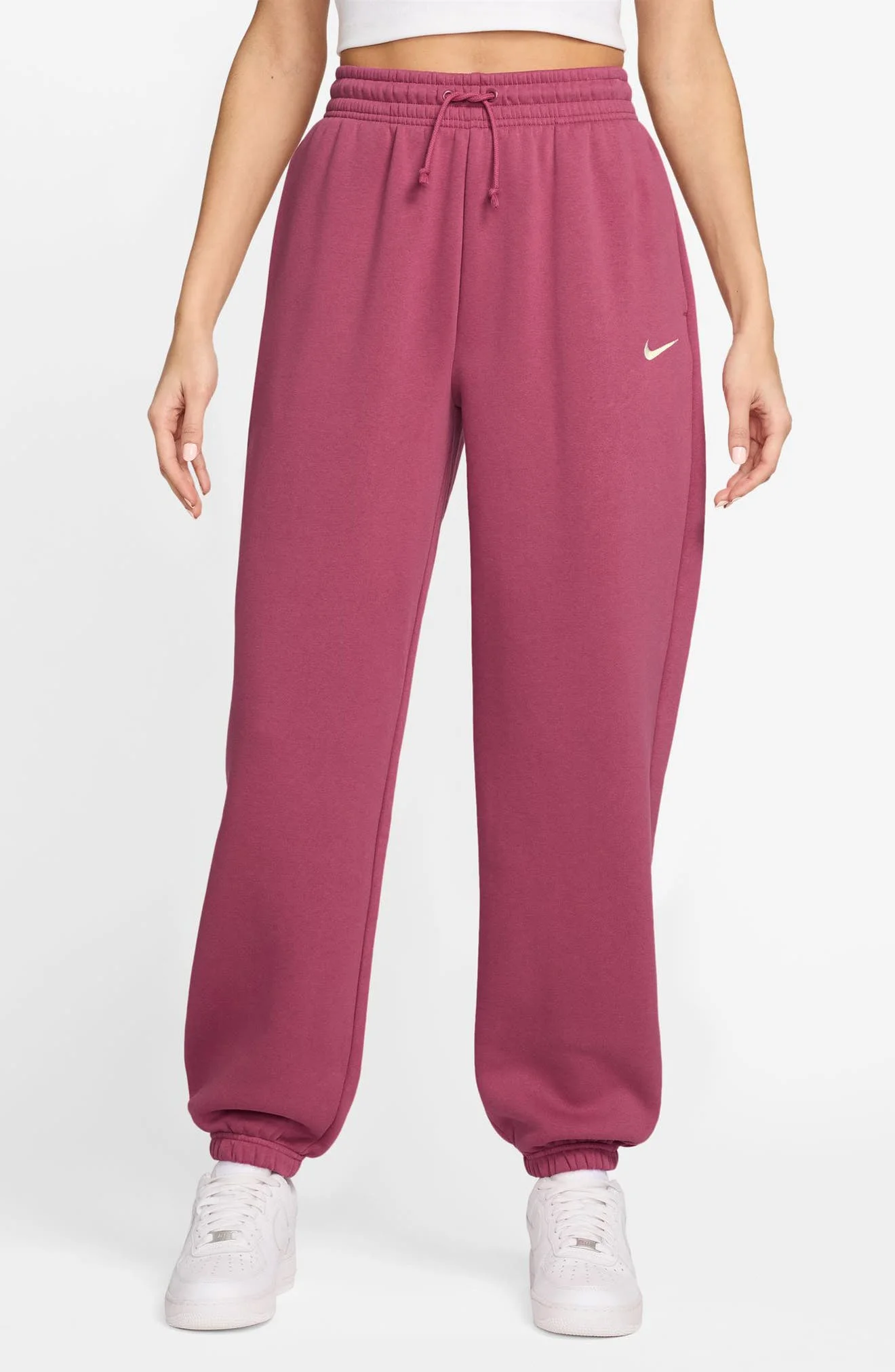 Nike Sportswear Phoenix Fleece High-Waisted Oversized Sweatpants in Sweet Beet/Sail at Nordstrom - 1