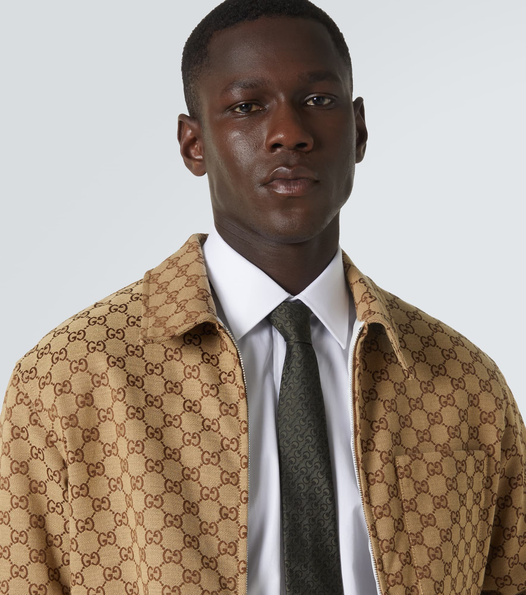Horsebit embroidered silk jacquard tie - 2