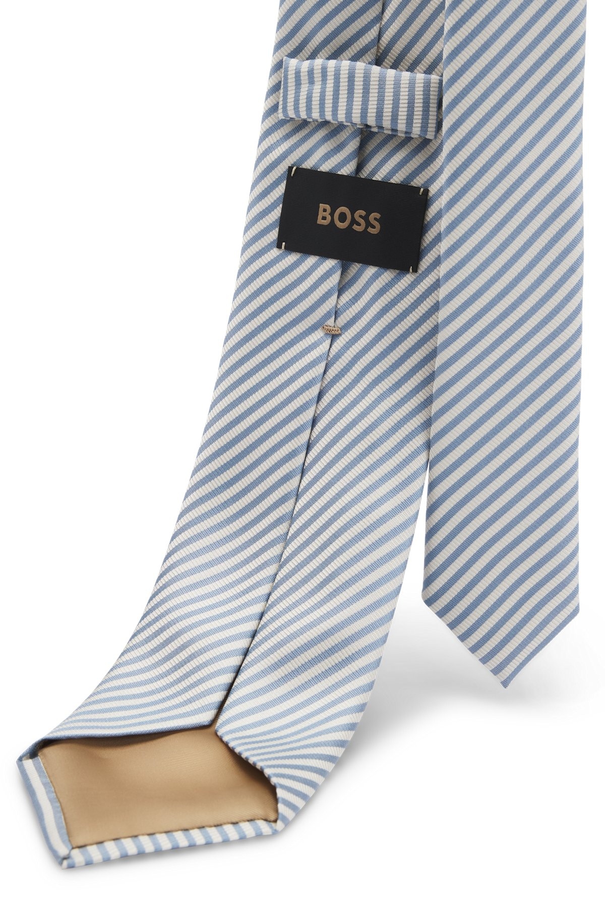 ITALIAN-SILK TIE WITH DIAGONAL STRIPE - 5