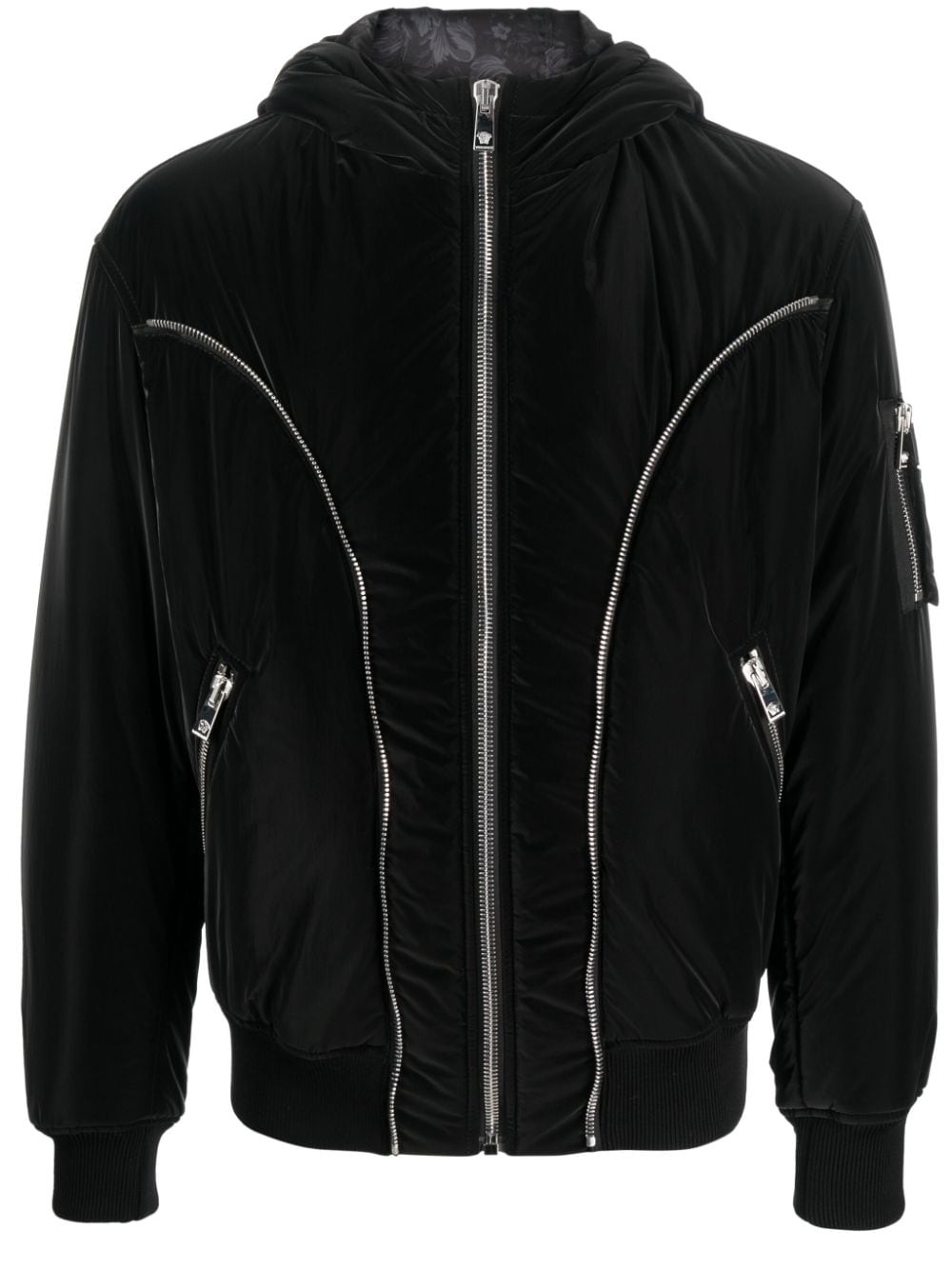 zip-detail puffer jacket - 1