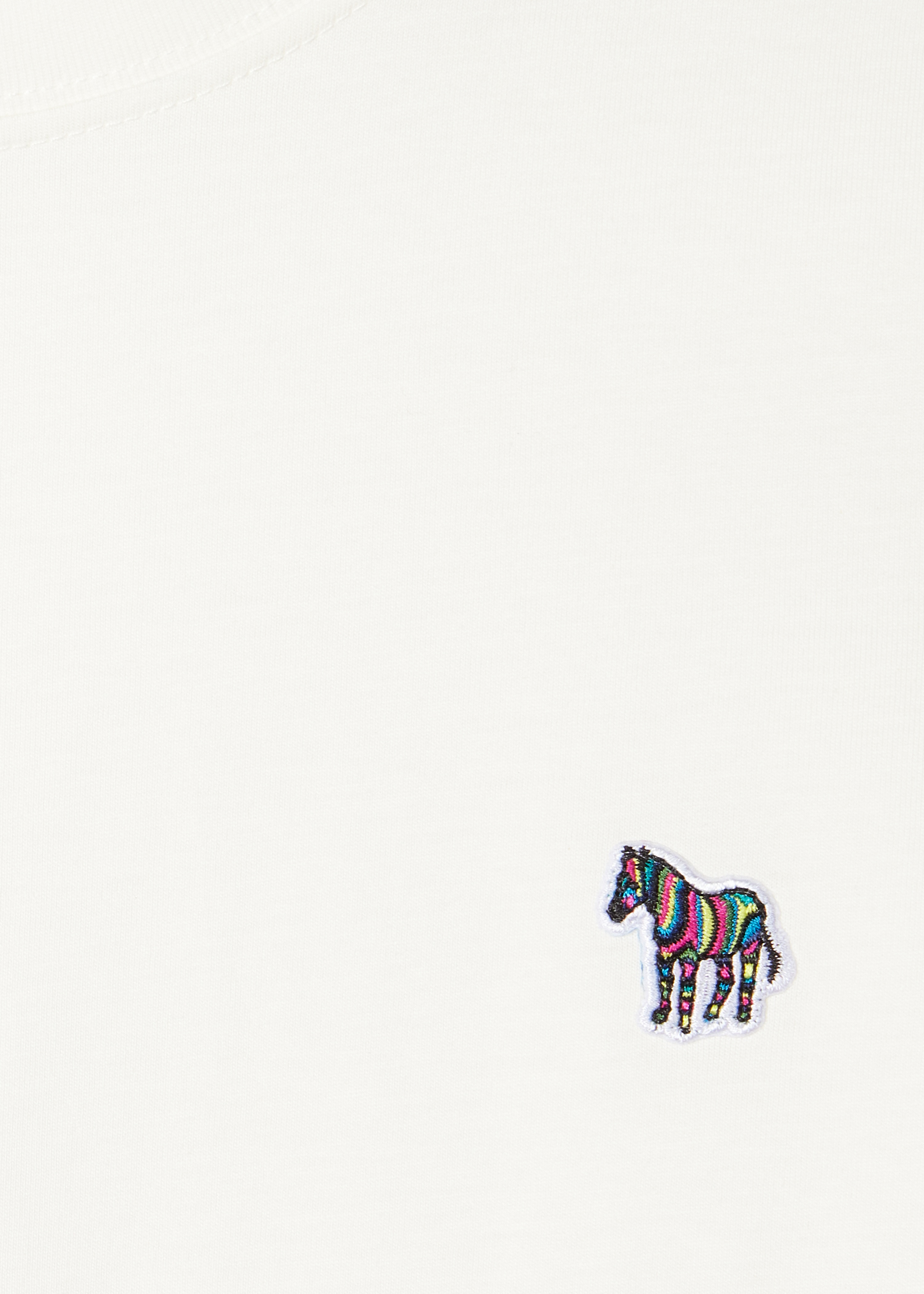 Ecru Organic Cotton Zebra Logo T-Shirt - 2