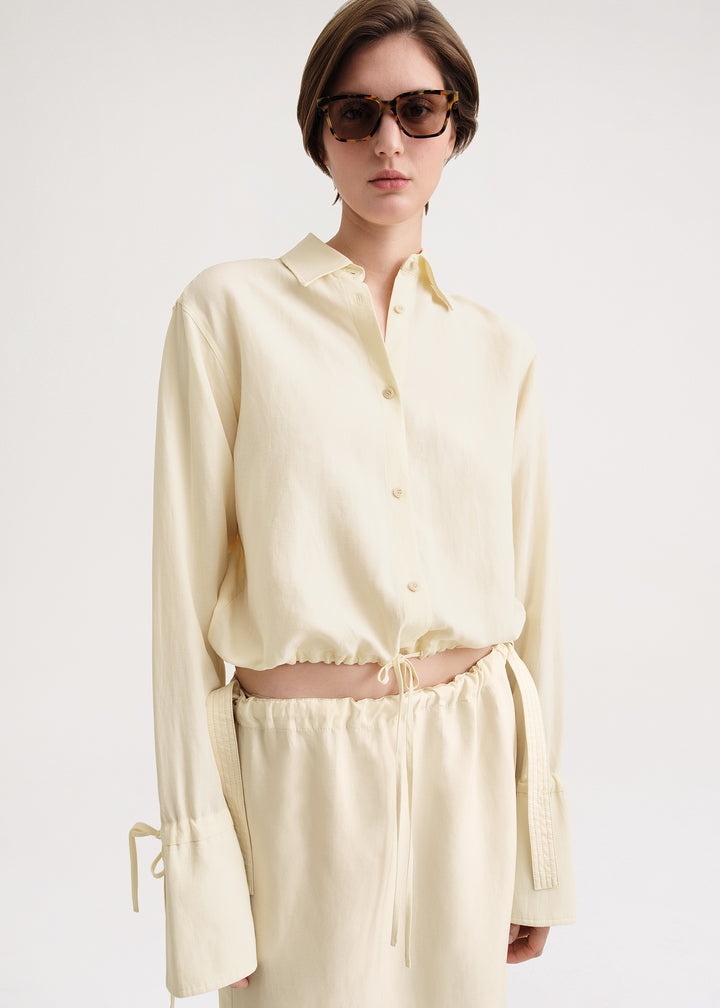 Drawstring shirt vanilla - 5