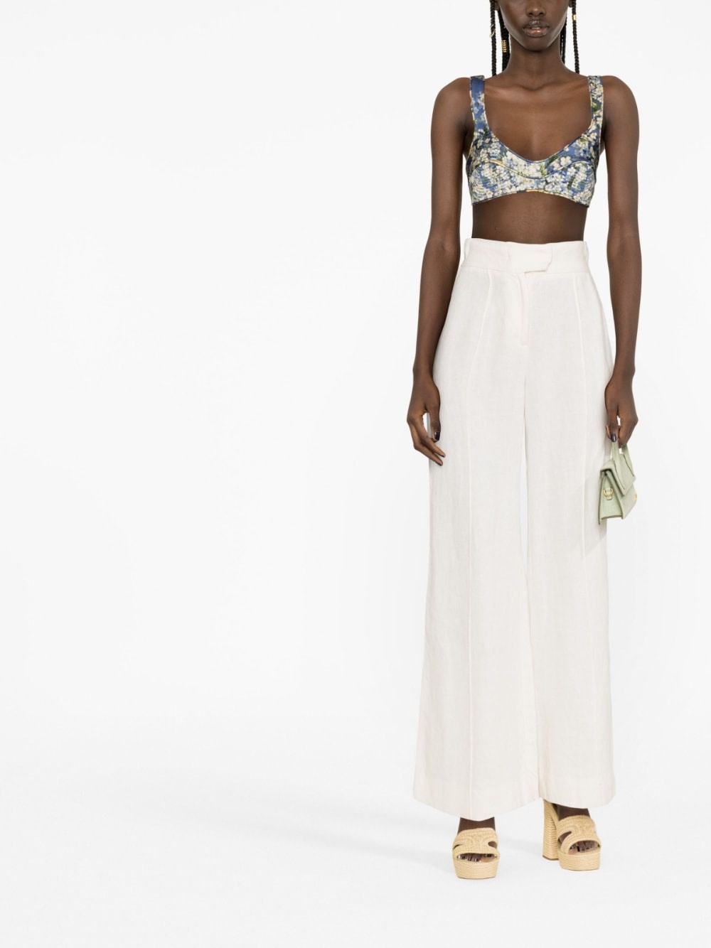 Tama floral-print silk bralette - 2