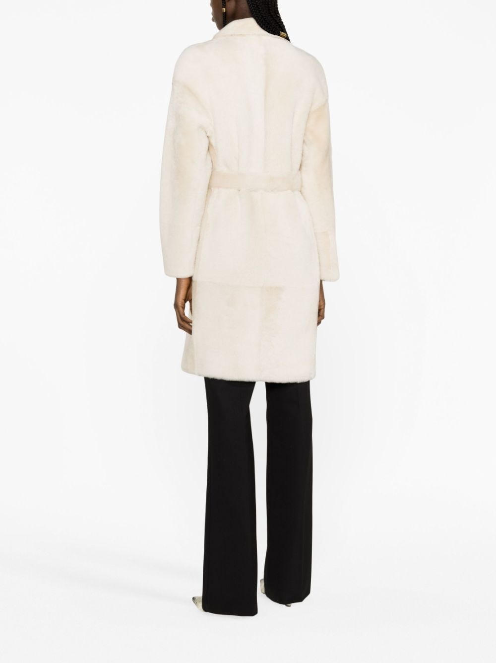 belted single-breasted coat - 3