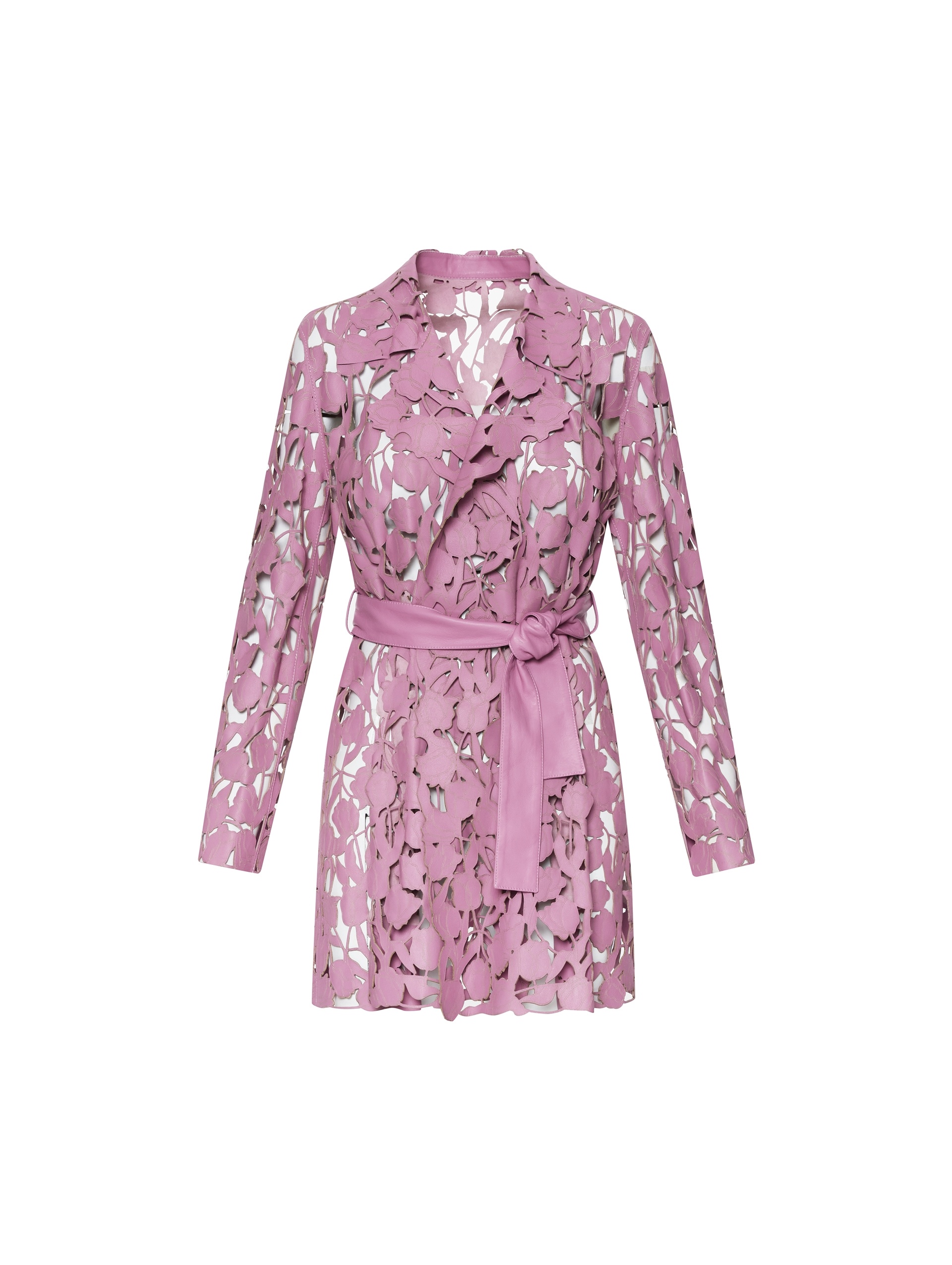 LASER CUT TULIP MINI TRENCH COAT - 1