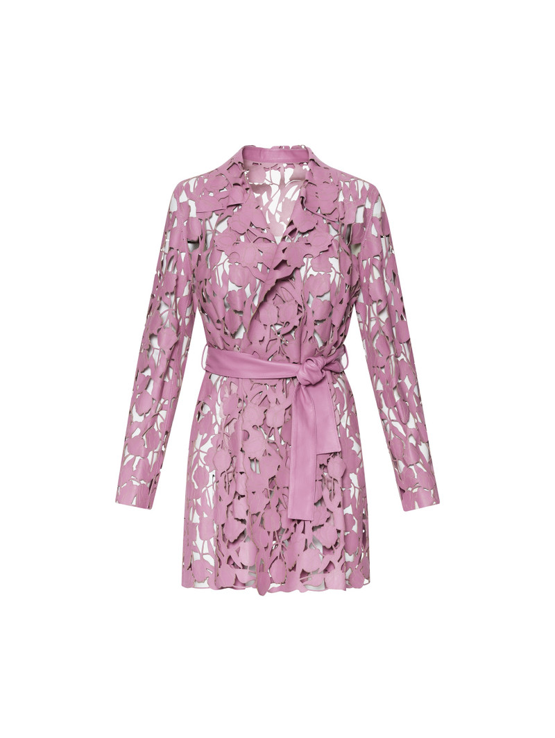 LASER CUT TULIP MINI TRENCH COAT 1