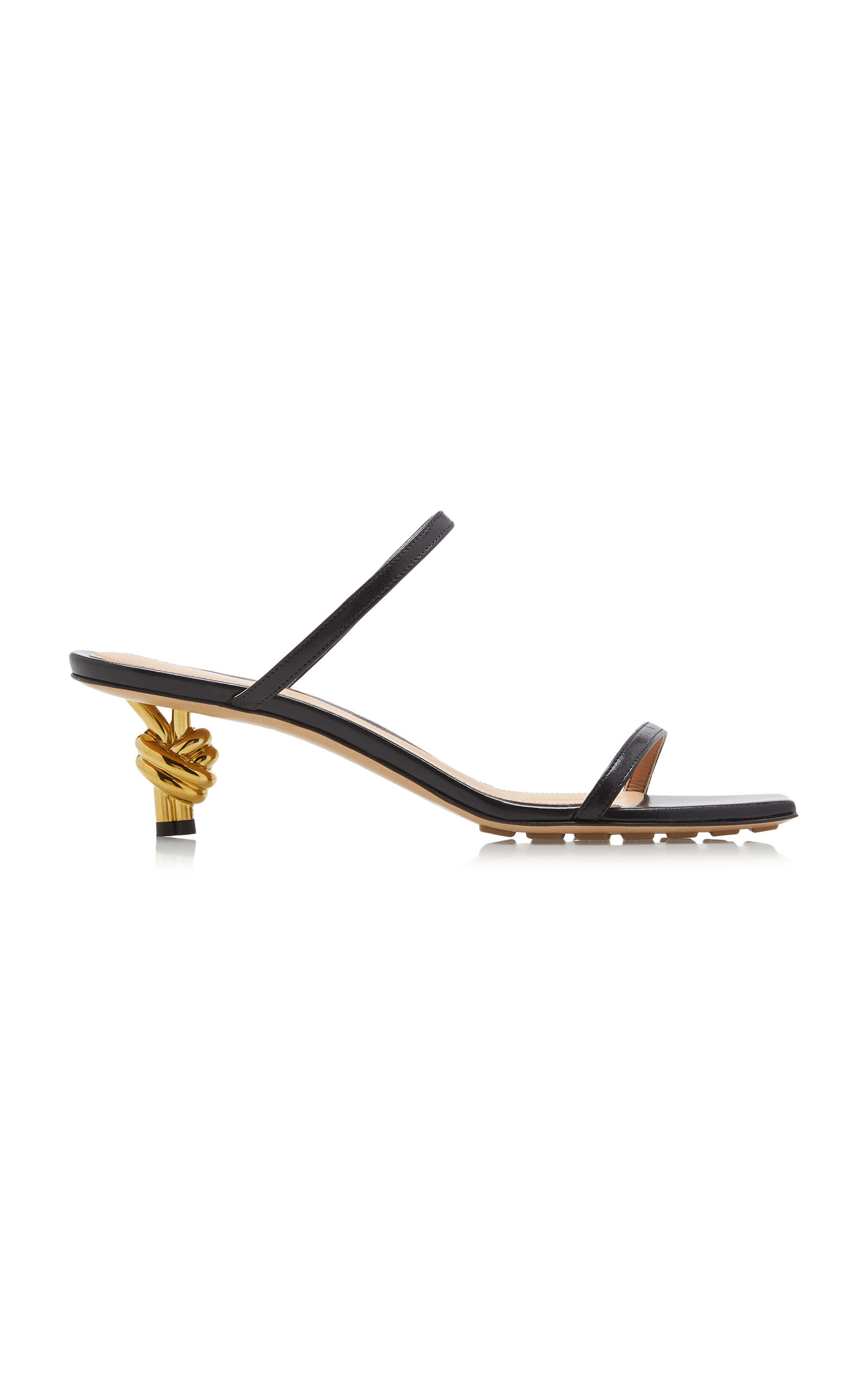 Knot Leather Sandals black - 1
