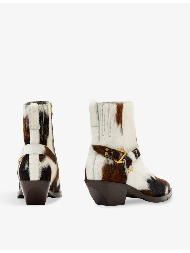 ALLSAINTS Fox Carabiner Pony-Hair Ankle Boots outlook