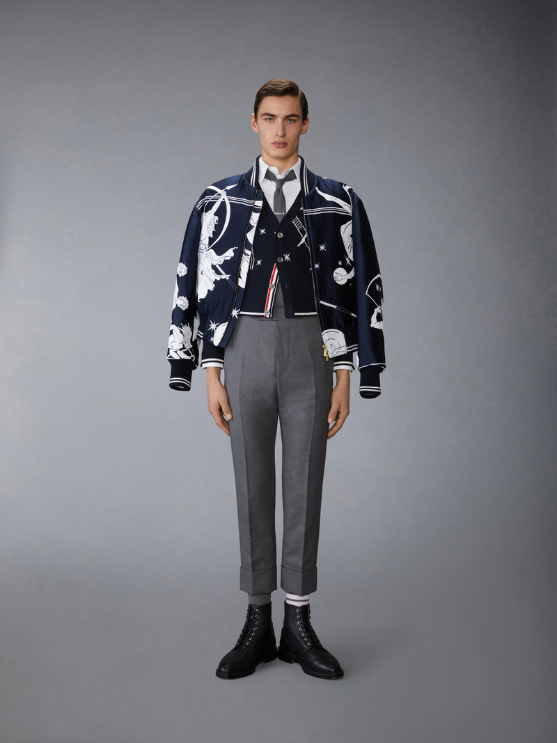 Thom Browne OLYMPIC CONSTELLATION CLASSIC CASHMERE V NECK CARDIGAN outlook