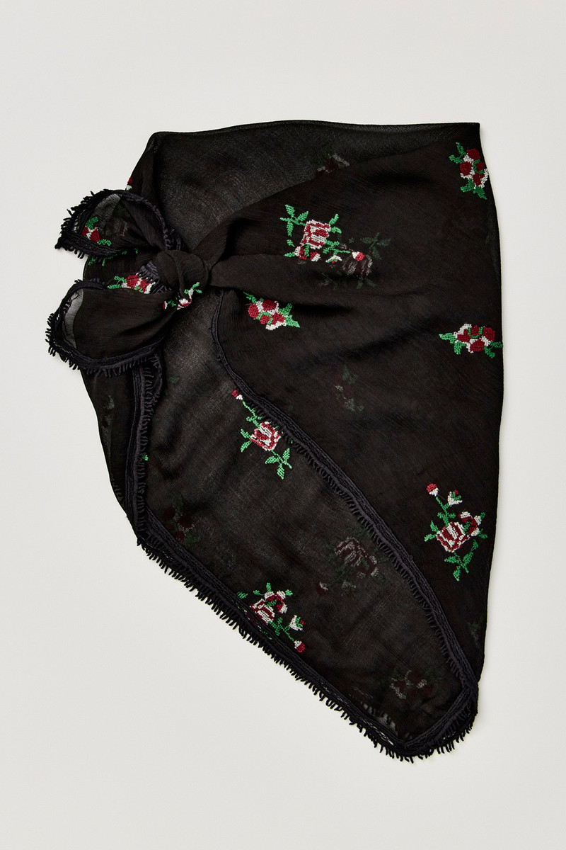 Annabelle Embroidered Sheer Scarf 3
