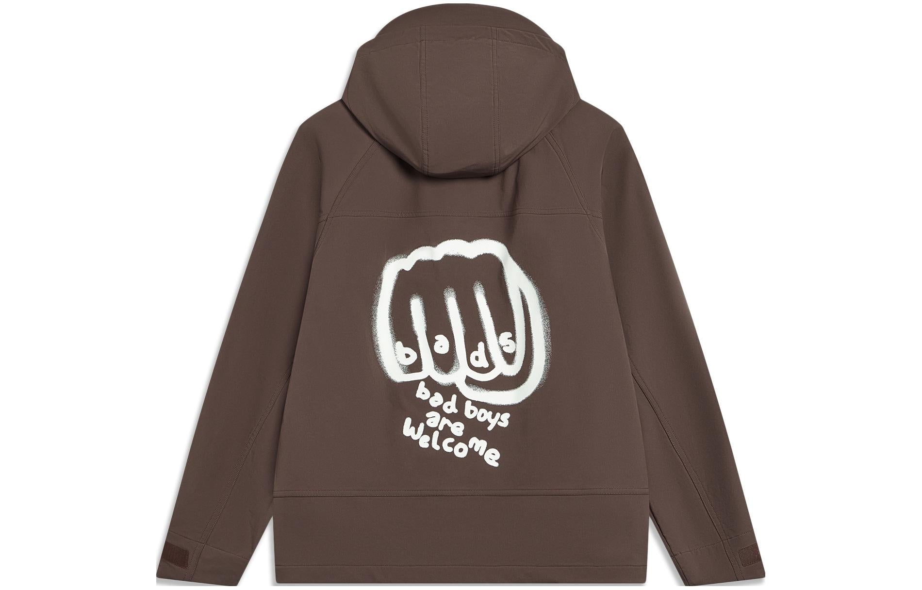 Li-Ning BadFive Graphic Hooded Windbreaker 'Brown' AFDT671-2 - 2