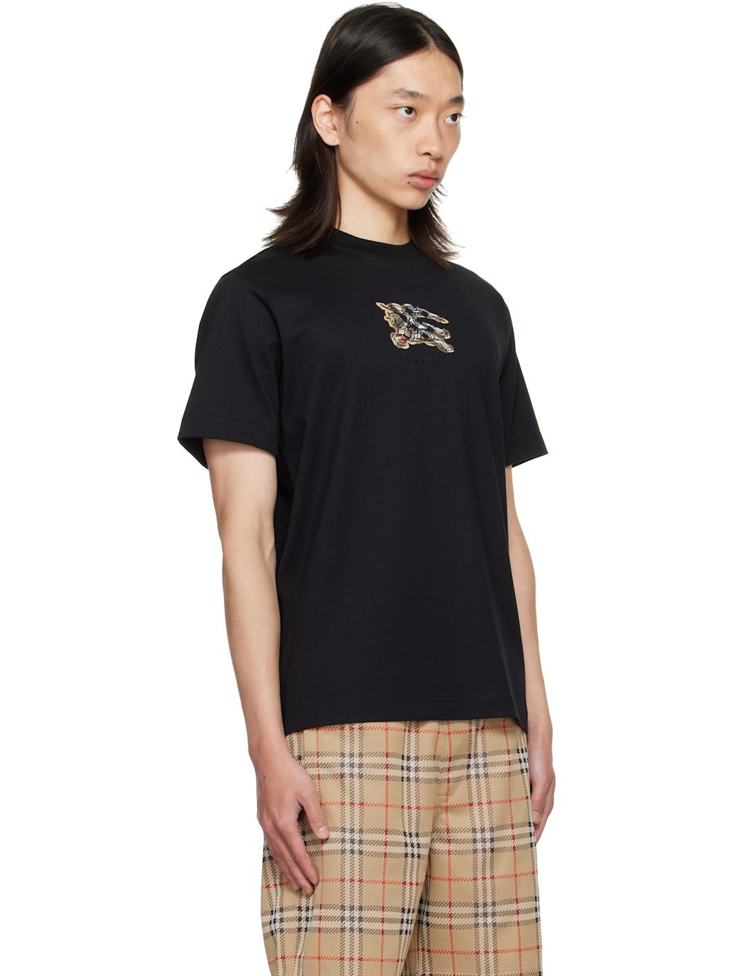Black EKD Check Cotton T-shirt - 2
