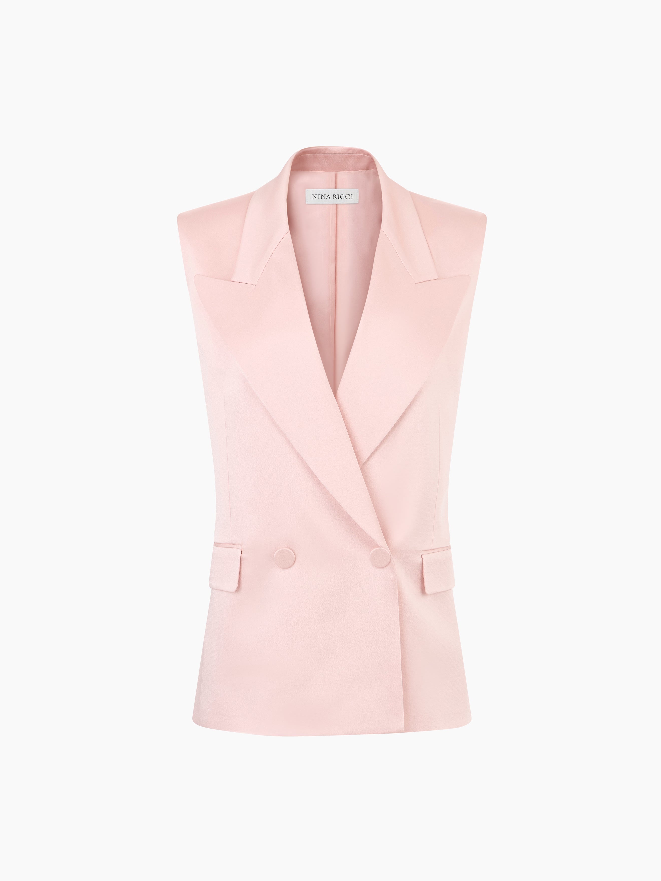 DOUBLE-BREASTED SLEEVELESS JACKET - 5
