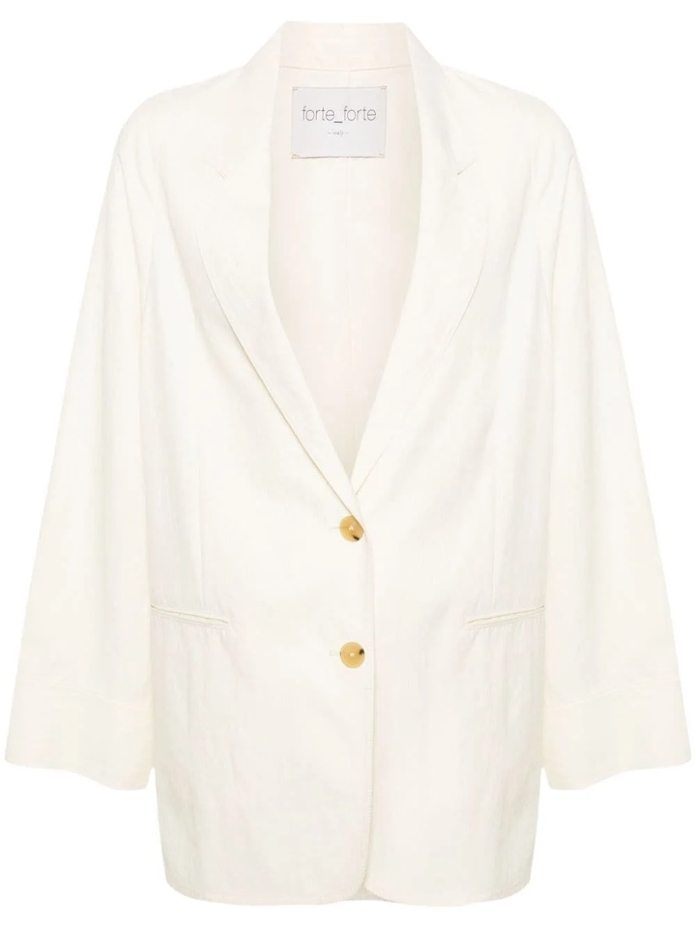 single-breasted twill blazer - 1