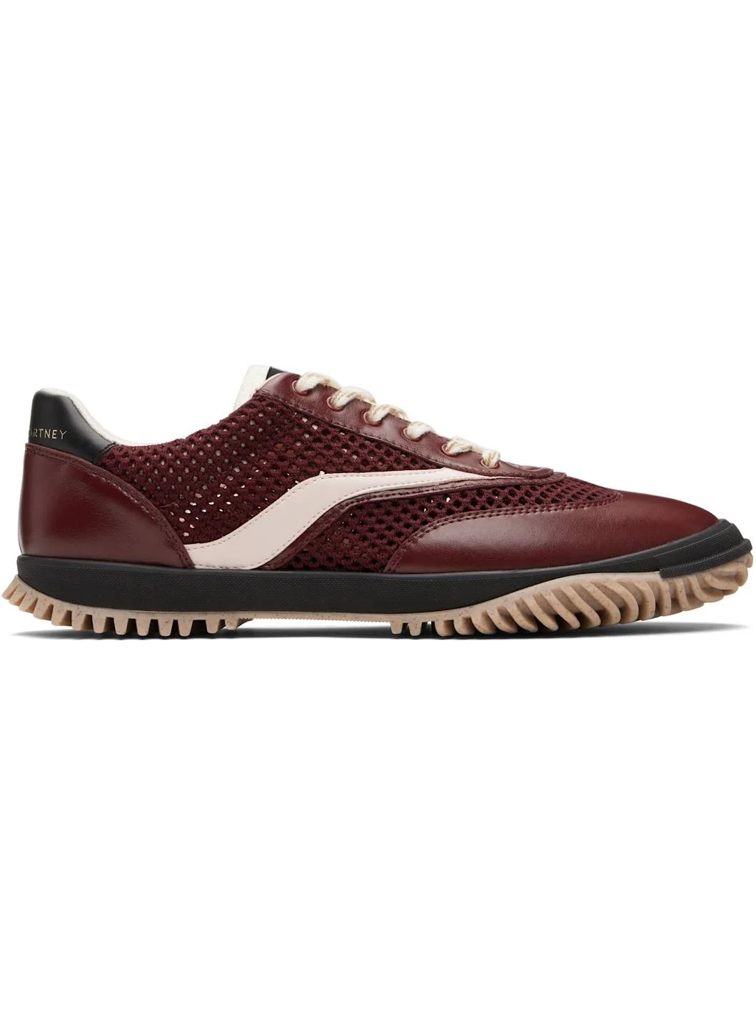 Burgundy S-Wave Sport Mesh Paneled Sneakers - 1