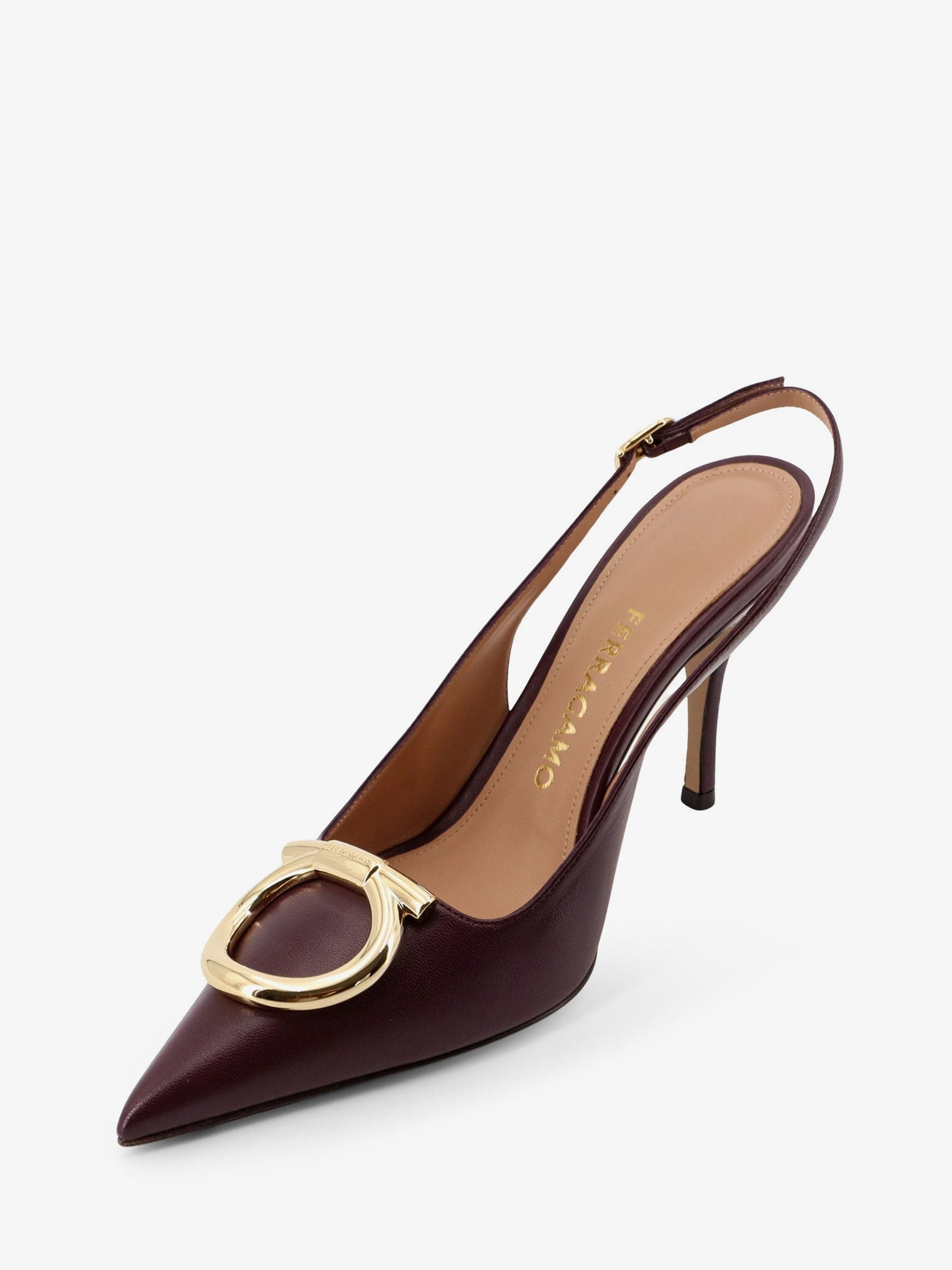 Ferragamo Women Sara 95 Leather Slingback Pumps - 4