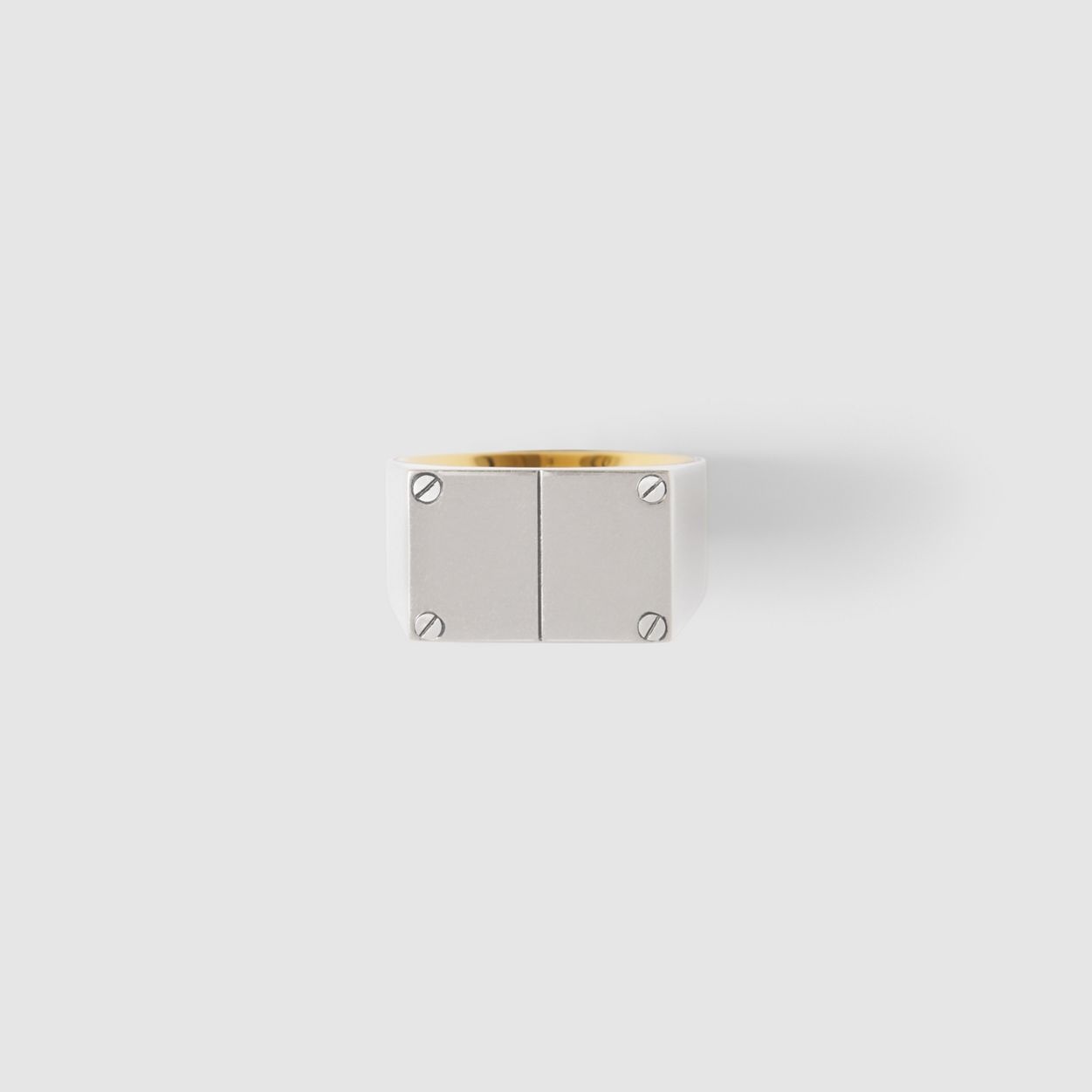 Palladium-plated Signet Ring - 2