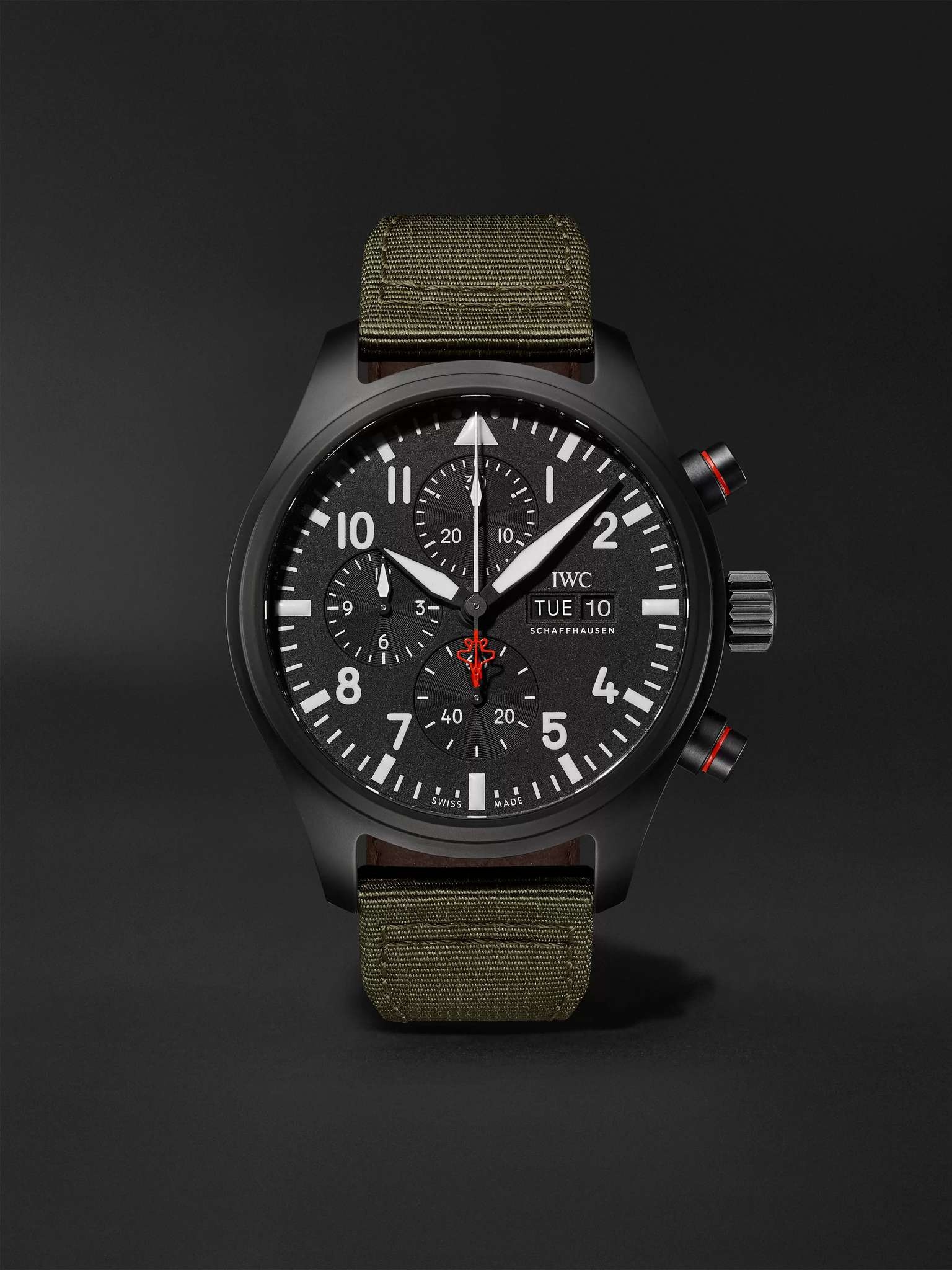 Pilot's TOP GUN SFTI Automatic Chronograph 44.5mm Ceramic and Textile Watch, Ref. No. IW389104 - 1