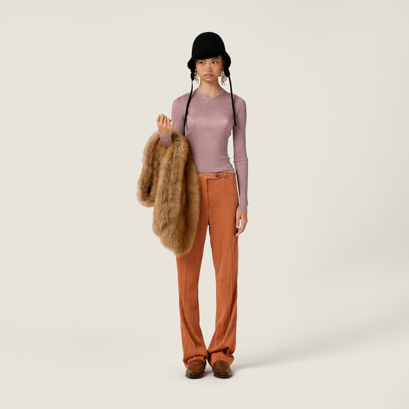 Miu Miu Lurex pants outlook