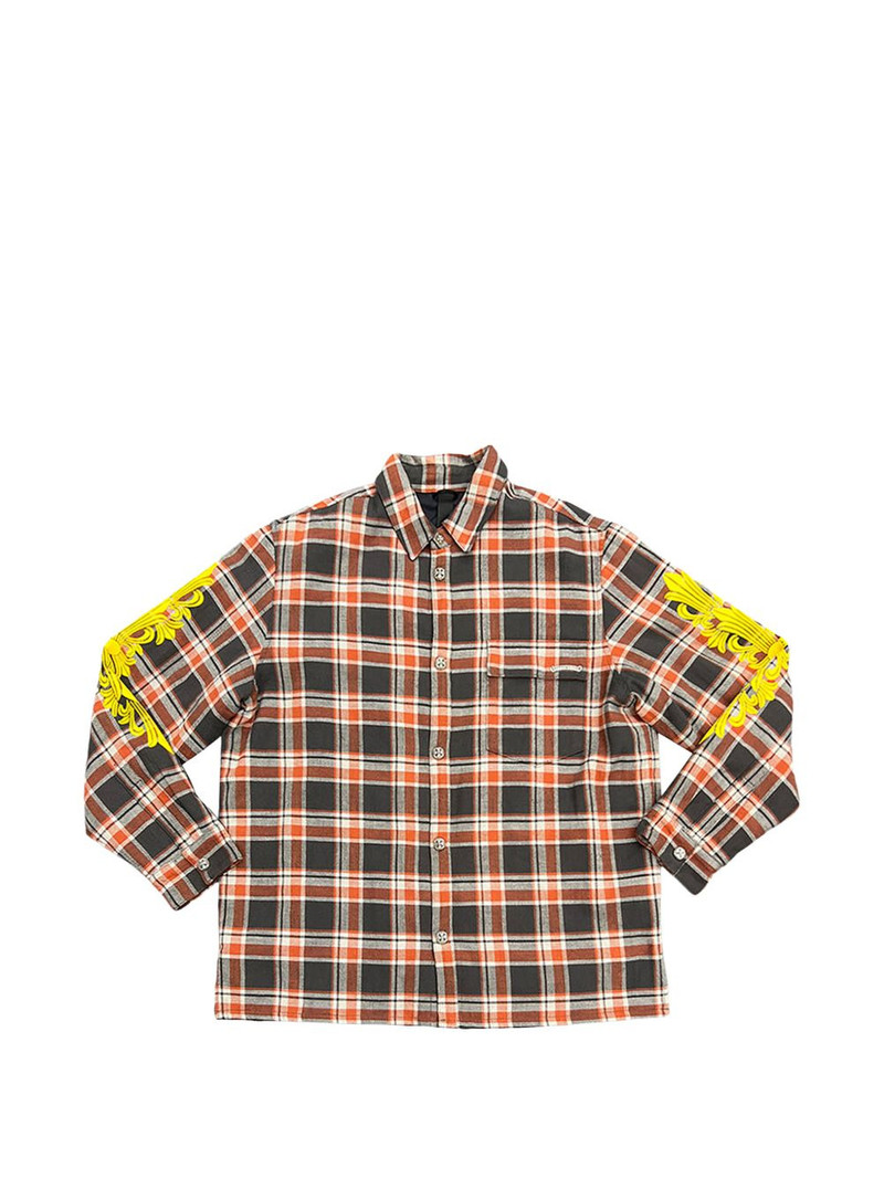 check embroidered flannel jacket 1