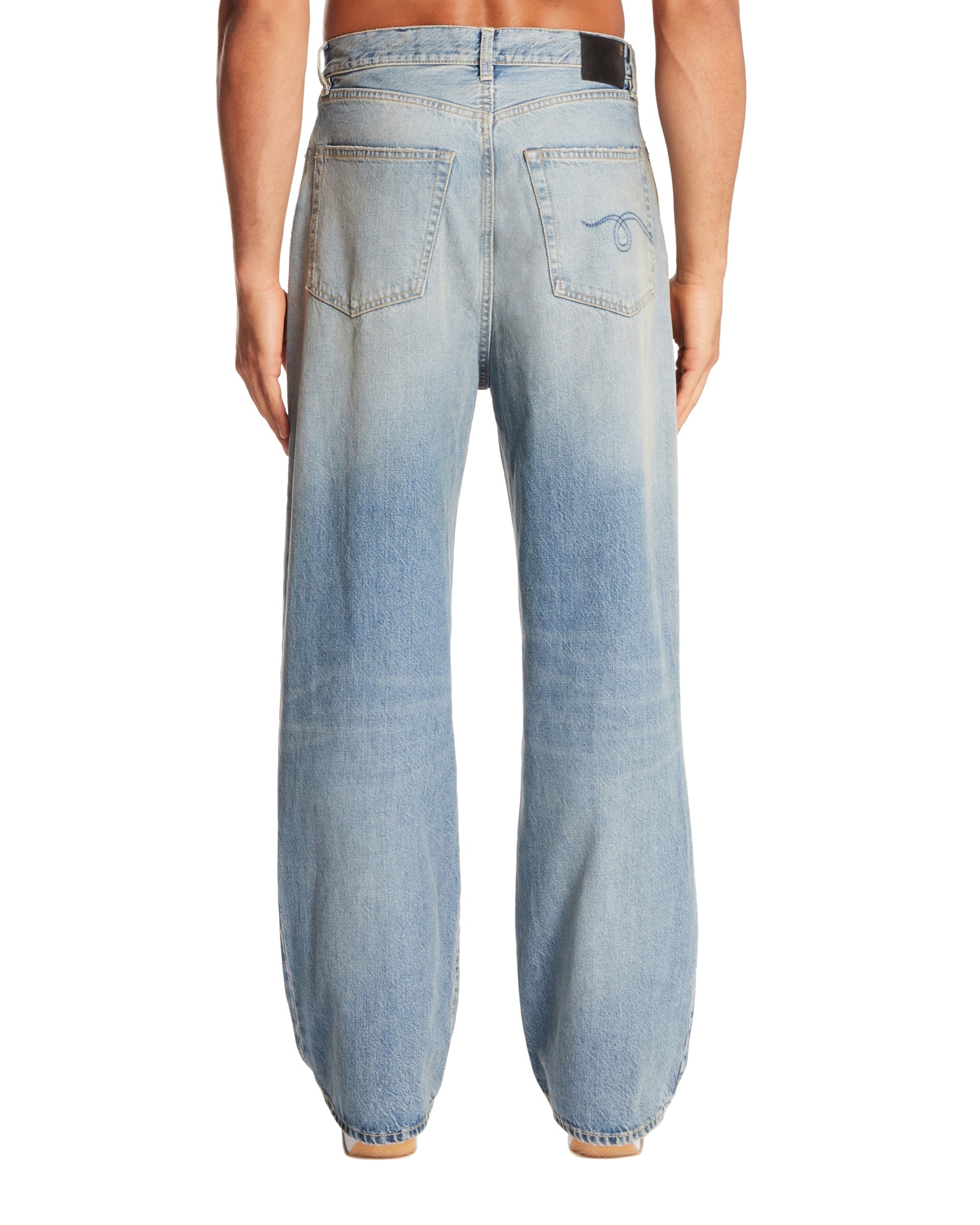 Blue Pleated Jeans - 3