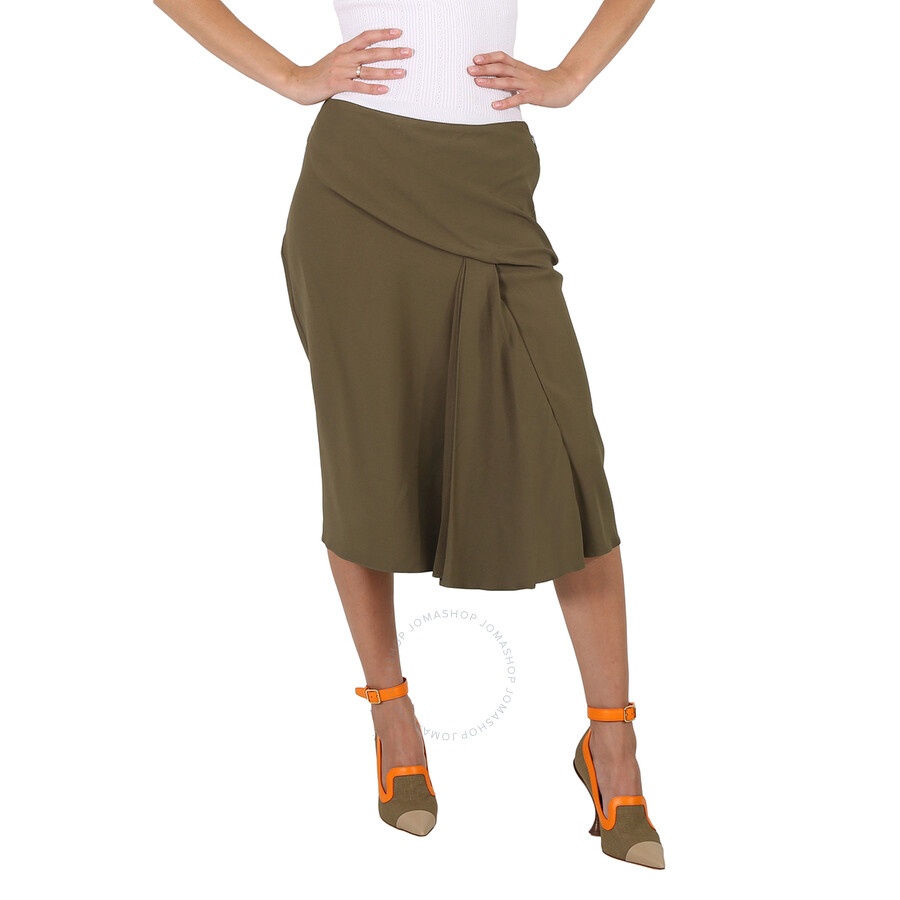 Versace Ladies Caramel Draped Midi Skirt - 3