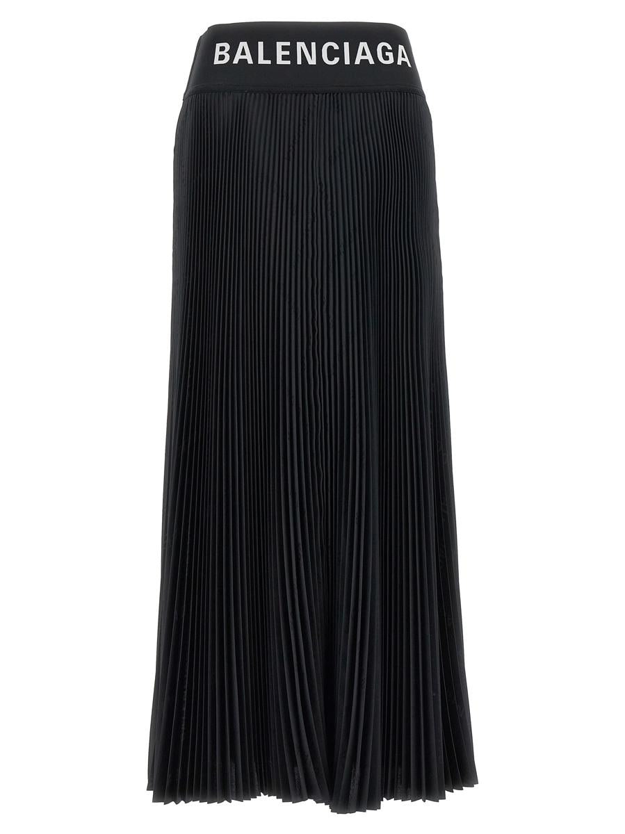 Balenciaga BALENCIAGA LOGO PLEATED SKIRT - 1