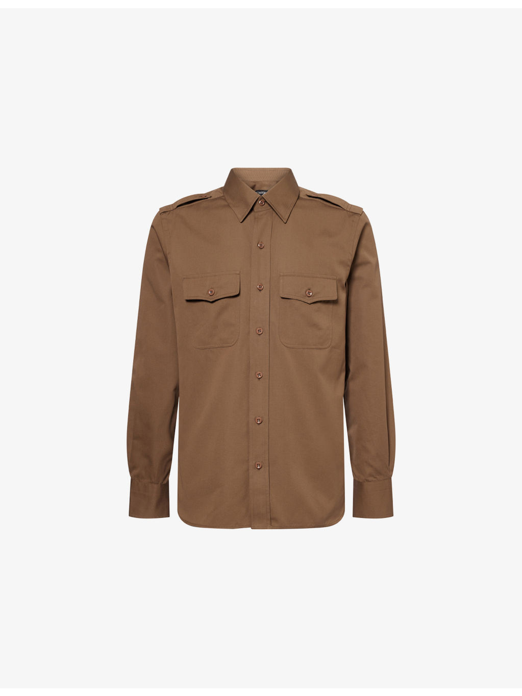 Military Patch-Pocket Cotton-Silk Blend Shirt - 1