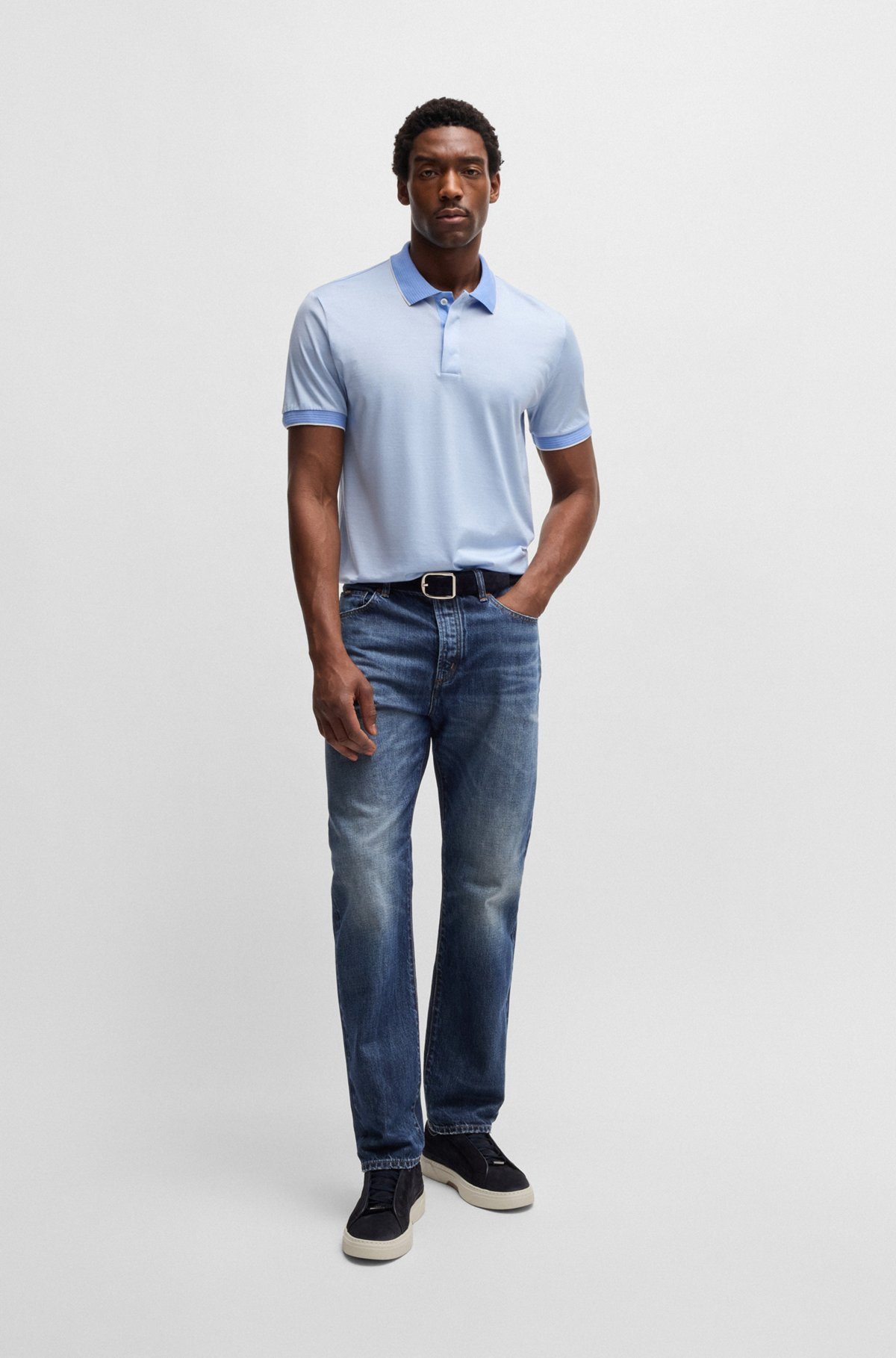 CLASSIC-FIT JEANS IN BLUE SELVEDGE DENIM - 3