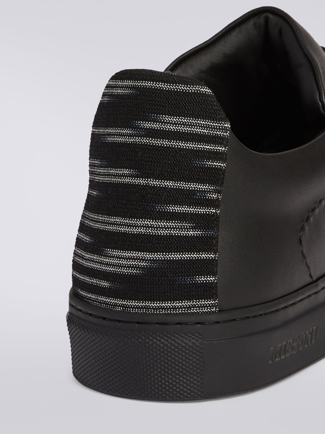 Leather trainers with slub insert - 4