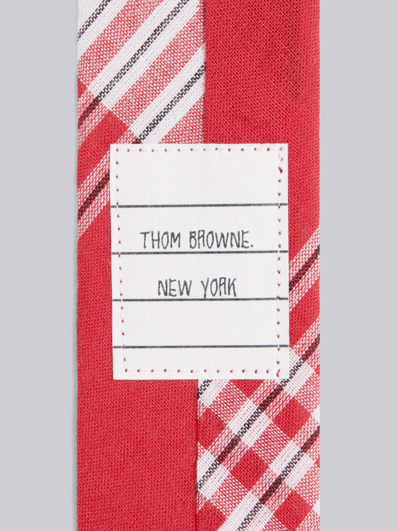 Thom Browne RWB Cotton Large Plaid Madras Classic Tie outlook