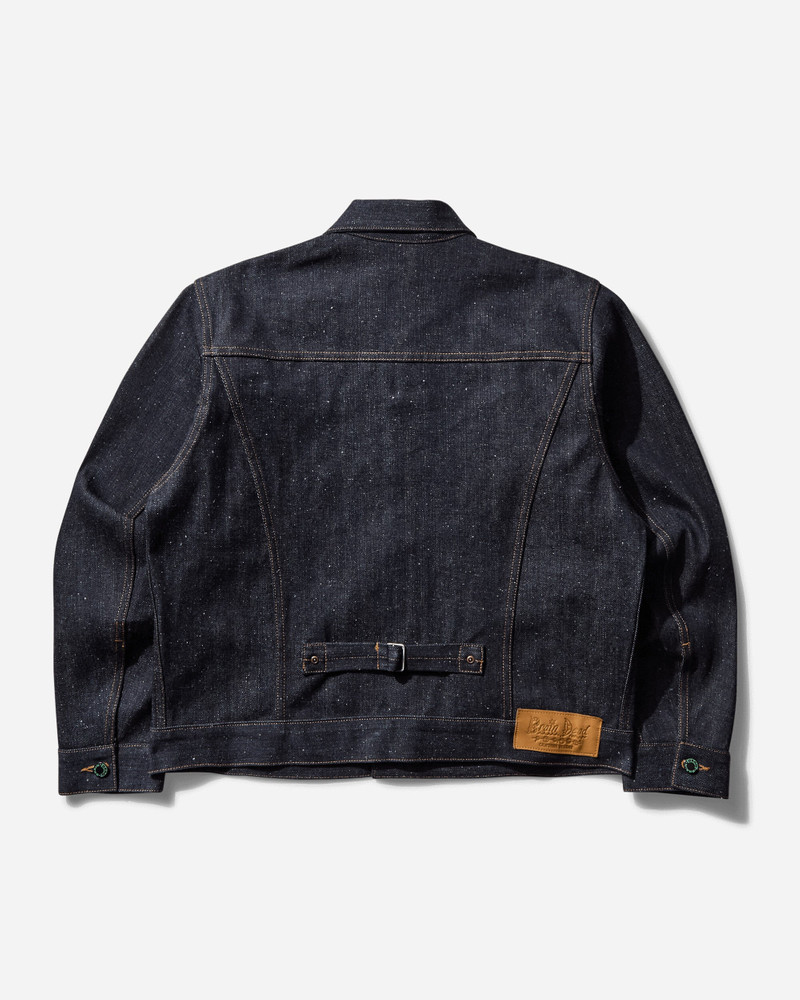 BRAIN DEAD Men's Cropped Denim Trucker Jacket Indigo outlook