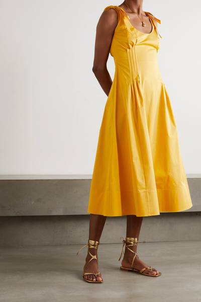 Oscar de la Renta Pintucked stretch-cotton twill midi dress outlook