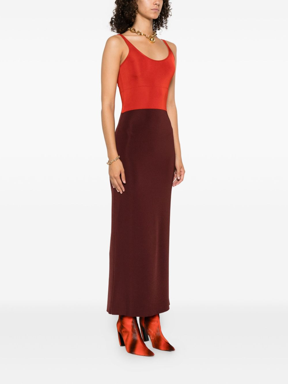 two-tone midi dress - 3