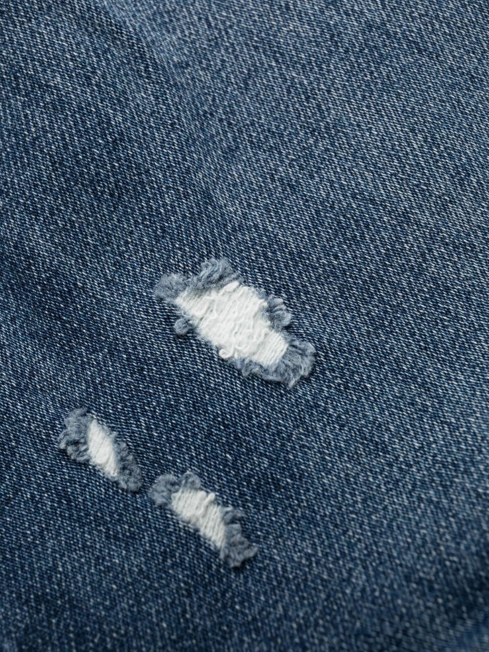 mid-rise tapered-leg jeans - 7