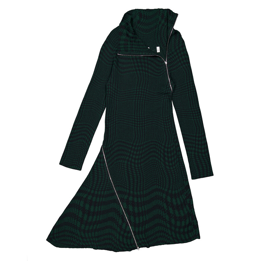 Burberry Warped Houndstooth Wool Blend Dress - 2