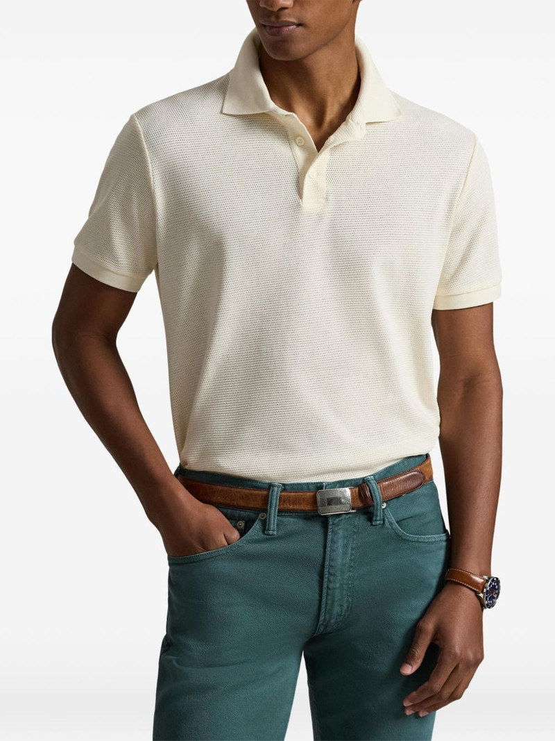 pointelle-fabric short-sleeve polo shirt 3