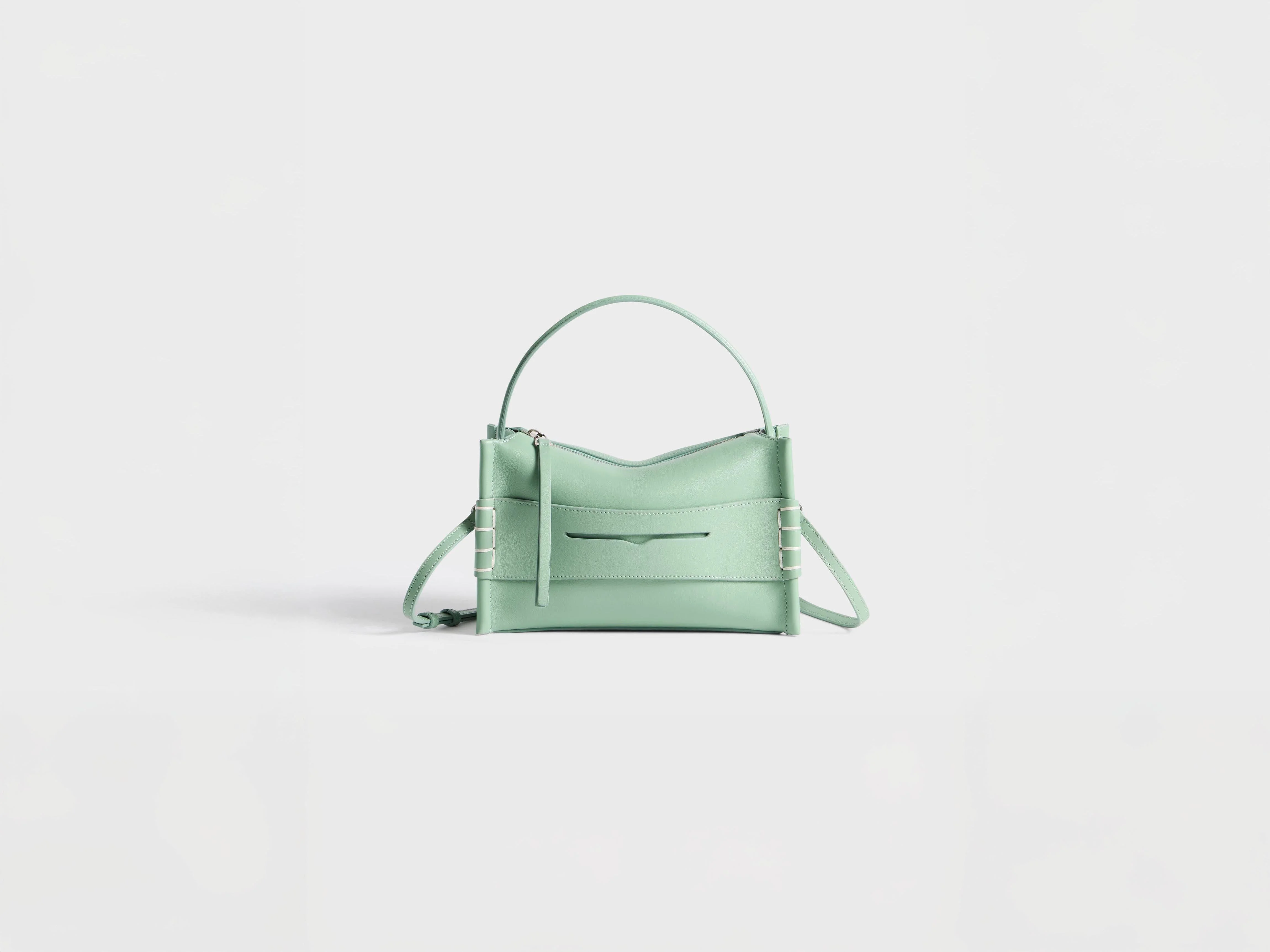 SMALL LOAFER BAG IN SAGE LEATHER - 1