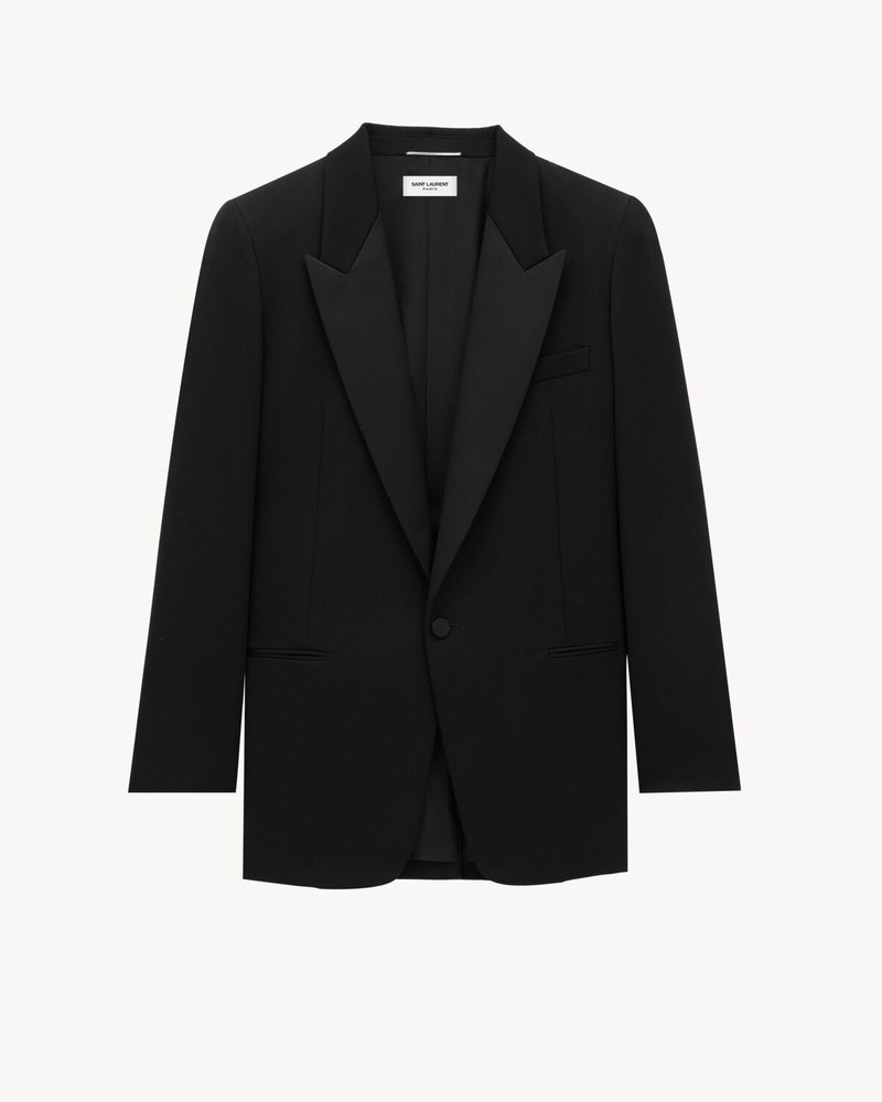 TUXEDO JACKET IN GRAIN DE POUDRE - 1